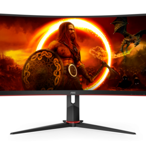 Monitor Gaming AOC CU34G2XP, 34", 3440 x 1440 pixeli, Black, Red, 3 ani Garantie