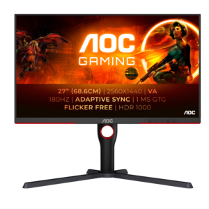 Monitor Gaming AOC Q27G3XMN/BK, 27", 2560 x 1440 pixeli, Black, 3 ani Garantie