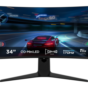 Monitor Consumer TCL 34R83Q, 34", 3440 x 1440 pixeli, Negru-Alb, 2 ani Garantie