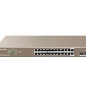 Ip-com switch G3326P-24-410W, 24-Port PoE, 24GE+2SFP Cloud Managed PoE Switch, interfata: 24 x 10/100/1000 Base-T Ethernet ports (Data/Power), 2 x 100/1000 Base-X SFP ports, Switching capability: 48 Gbps, Packet forwarding rate: 35.7 Mpps, Dimensiuni: 440 mm * 284 mm * 44 mm, Buget POE: 370W, Consum