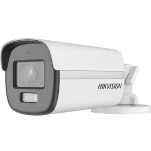 Camera de supraveghere Bullet 3K Hikvision DS-2CE12KF0T-LFS(2.8MM), lentila fixa 2.8mm, iluminare: 0.001 Lux @ (F1.0, AGC ON), 0 Lux cu lumina alba, IR 40m, lumina alba 40m, iesire TVI/AHD/CVI/CVBS, microfon incorporat, alimentare: 12 VDC &plusmn; 25%, max. 5.2 W, protectie: IP67, dimensiuni: 194.2 mm &times; 78