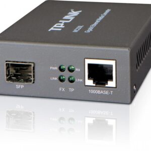 "Omada 10/100/1000 Mbps RJ45 to 1000 Mbps SFP Slot Supporting MiniGBIC Modules PORT: 1&times; Gigabit SFP Slot, 1&times; Gigabit RJ45 Port (Auto MDI/MDIX) SPEC: Chassis TL-MC1400 Rack-mountable"