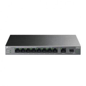 "10-Port Gigabit Desktop Switch with 8-Port PoE+ PORT: 8&times; Gigabit PoE+ Ports, 1x Gigabit Non-PoE Port, 1&times; Gigabit SFP Slot SPEC: 802.3at/af, 61 W PoE Power,  Desktop Steel Case FEATURE: Extend Mode for 250m PoE Transmitting, Isolation Mode, PoE Auto Recovery, Plug and Play"