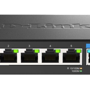 D-Link switch DMS-107, 7 porturi, Standarde si protocoale: IEEE 802.3 10BASE-T,  IEEE 802.3u 100BASE-TX,  IEEE 802.3ab 1000BASE-T,  IEEE 802.3bz 2.5GBASE-T5 porturi Gigabit, 2 porturi 2.5Gbps,  Capacitate 20 Gbps, fara ventilator, carcasa metal, dimensiuni: 145 x 82 x 28 mm, Greutate: 295.2 g, Auto