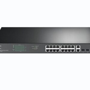 "18-Port Gigabit Rackmount  Switch with 16-Port PoE+ PORT: 16&times; Gigabit PoE+ Ports, 2&times; Gigabit Non-PoE Ports, 2&times; Combo Gigabit SFP Slots SPEC: 802.3at/af, 250 W PoE Power, 1U 19-inch Rack-mountable Steel Case FEATURE: Plug and Play"