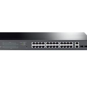 "28-Port Gigabit Easy Smart Switch with 24-Port PoE+ PORT: 24&times; Gigabit PoE+ Ports, 2&times; Gigabit Non-PoE Ports, 2&times;  Gigabit SFP Slots SPEC: 802.3at/af, 250 W PoE Power, 1U 19-inch Rack-mountable Steel Case FEATURE: PoE Auto Recovery, MTU/Port/Tag-based VLAN, QoS, IGMP Snooping, Web/Utility Management