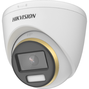 Camera de supraveghere Turret ColorVu PoC 8MP Hikvision DS-2CE72UF3T- E(2.8MM), lentila fixa 2.8mm, iluminare: 0.0005 Lux@(F1.0, AGC ON), 0 Luxcu lumina alba: 40m, iesire: 1 HD analog output, alimentare: 12 VDC &plusmn; 25%/PoC.at, Max. 5.1 W, IP67, dimensiuni: &Oslash;109.98 mm &times; 98.27 mm, greutate: 350g