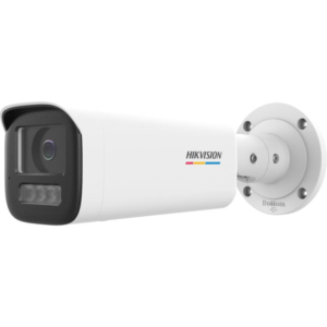 Camera de supraveghere IP Bullet 4MP ColorVu Hikvision DS-2CD1B47G2H- LIU(4MM), lentila fixa 4mm, iluminare: Color: 0.0005 Lux @ (F1.0, AGC ON),B/W: 0 Lux with IR: 50m, microfon incorporat, alarma la evenimente:Motion detection (support alarm triggering by specified target types (human and