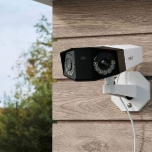 Camera de supraveghere Reolink Duo 2 PoE; DUO SERIES P730 Senzor: 1/2.7"CMOS Rezolutie video: 8 Megapixeli (4608x1728 pixeli) Cadre/secunda: 20 FPS Lentila varifocala: 3.2mm Diafragma: F2.0 Unghi de vizualizare: orizontal: 180&deg;/vertical: 60&deg; Distanta iluminator IR: 30 m Numar LED-uri IR: 6 Microfon