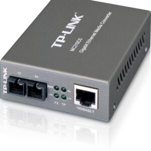 "Omada 10/100/1000 Mbps RJ45 to 1000 Mbps Single-Mode SC Fiber Converter PORT: 1&times; Gigabit SC Port, 1&times; Gigabit RJ45 Port (Auto MDI/MDIX) SPEC: Full-duplex, Up to 15 km, Chassis TL-MC1400 Rack-mountable"