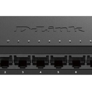 D-Link Switch DGS-108GL, 8 porturi Gigabit, Capacity 16Gbps, desktop, faramanagement, metal, negru, fara ventilator, D-link Green Technology.