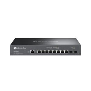 Switch TP-Link SG3210X-M2, 8 x porturi RJ 45, 2 x SFP+, viteza LAN 100/1000/2500 MBps, Layer L2+, capacitate 80 Gbps, dimensiuni 294 &times; 180 &times; 44 mm