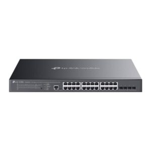 Switch TP-Link 24 porturi, 24x RJ452x 10G, SFP+ (uplink), viteza LAN 10/100/1000 Mbps, buget POE 500 W, Layer 2+, 16 Porturi PoE+, 8 Porturi PoE++
