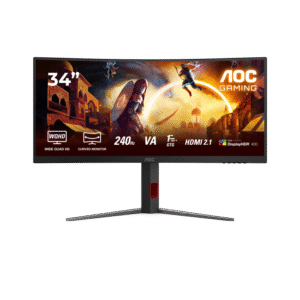 Monitor Gaming AOC CU34G4Z, 34", 3440 x 1440 pixeli, Black, Red, 3 ani Garantie
