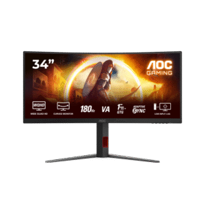 Monitor Gaming AOC CU34G4, 34", 3440 x 1440 pixeli, Black, Red, 3 ani Garantie