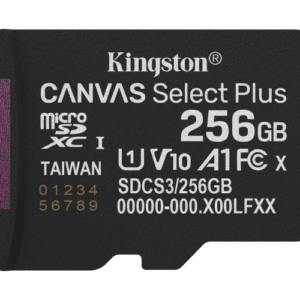 Card de memorie Kingston Canvas Select Plus Gen3 Micro-SDXC, 256 GB, Clasa 10