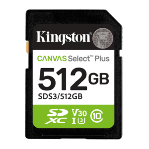 Card de memorie Kingston Canvas Select Plus Gen3 SDXC, 512 GB, Clasa 10