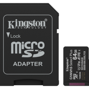 Card de memorie Kingston Canvas Select Plus Gen3 Micro-SDXC, 64 GB, Clasa 10 + Adaptor