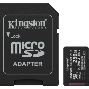 Card de memorie Kingston Canvas Select Plus Gen3 Micro-SDXC, 256 GB, Clasa 10 + Adaptor