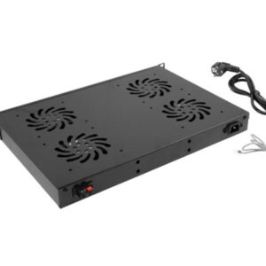 Unitate ventilare / panou ventilație cu LCD, 4 ventilatoare + termostat, 230V, negru