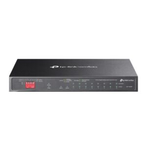 Omada 10-Port Gigabit Desktop Switch with 8-Port PoE+ PORT: 8&times; Gigabit PoE+ Ports, 2x Gigabit Non-PoE Ports, 1&times; Combo Gigabit SFP Slot SPEC: 802.3at/af, 123 W PoE Power,  Desktop Steel Case FEATURE: Extend Mode for 250m PoE Transmitting, Priority Mode for Port1-2, Isolation Mode, PoE Auto Recovery