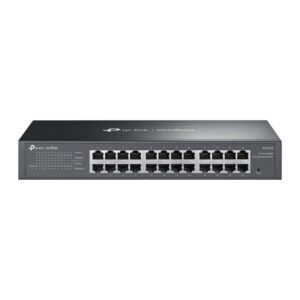 Omada 24-Port Gigabit Easy Managed Switch PORT: 24&times; Gigabit RJ45 Ports SPEC: 1U 13-inch Rack-mountable Steel Case FEATURE: Integration with Omada SDN Controller and Omada Cloud Essentials, Flow Control, Loopback Detection, Port Isolation, Port Mirroring, LAG, VLAN, IGMP Snooping, QoS, Storm Control