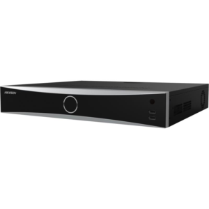NVR Hikvision 16 canale DeepinMind IDS-7716NXI-M4/16P/X; 2-ch@32 MP/2- ch@24 MP/4-ch@12 MP/8-ch@8 MP/16-ch@4 MP, H.265+/H.265/H.264+/H.264, iesiri: 2x HDMI, 1x VGA, 1x CVBS BNC (1.0 Vp-p, 75 &Omega;), 4x SATA max 16TB pe HDD, AI by NVR: Facial recognition, perimeter protection, video structuralization
