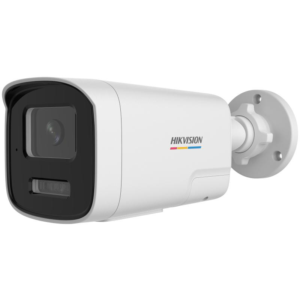 Camera de supraveghere IP Bullet 4MP ColorVu Hikvision DS-2CD1T47G2H- LIUF/SL(2.8MM), lentila fixa 2.8mm, iluminare: Color: 0.001 Lux @ (F1.0, AGC ON),B/W: 0 Lux with IR: 50m, microfon incorporat, difuzor incorporat, alarma la evenimente: Motion detection (support alarm triggering by specified