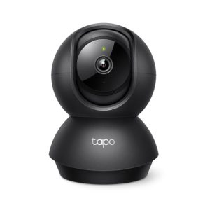 Pan/Tilt Home Security Wi-Fi Camera SPEC: 1080p, 2.4 GHz, Horizontal 360&ordm; FEATURE: Pan/Tilt, Smart Detection and Notifications (motion, people, baby crying), Motion Tracking, Sound and Light Alarm, Remote Control, Two-Way Audio, Voice Control (Works with Google Assistant and Alexa), Local Storage