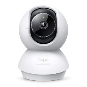 Pan/Tilt AI Home Security Wi-Fi Camera SPEC: 3K 5MP (2880&times;1620), 2.4 GHz, Horizontal 360&ordm; FEATURE: Pan/Tilt, Smart AI Detection and Notifications (motion, people, pets, cars, baby crying, abnormal sound), AI Smart Tracking, Sound and Light Alarm, Remote Control, Two-Way Audio, Voice Control (Works