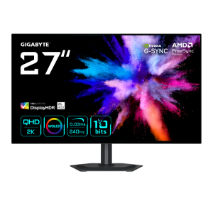 Monitor Gaming GIGABYTE GO27Q24G, 27", 2560 x 1440 pixeli, Black, 2 ani Garantie