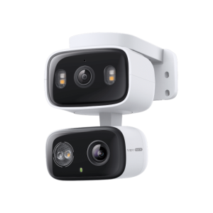 Camera Dual Lens Indoor/Outdoor TP-Link, senzor 1/2.8" Progressive Scan CMOS Starlight Sensor, lentile fixe: Focal Length: 2.8 mm, Aperture: F1.6, lentile PT: Focal Length: 6.0 mm, Aperture: F1.6, night vision 850 nm IR LED (40 ft / 12 m), rezolutie maxima 2304 &times; 1296 px, frame rate 15 fps, zoom