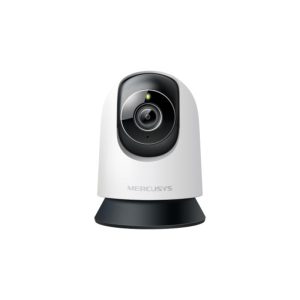 Pan/Tilt AI Home Security Wi-Fi Camera SPEC:  3K Resolution (2880*1620), Pan and Tilt (360&deg; Horizontal), Built- in microphone and speaker, 850nm IR LED and Color Night Vision, 2.4GHz Wi-Fi FEATURE: MERCUSYS APP, Pan/Tilt, Smart Detection and Notification (Motion & Person & Pet & Vehicle), Baby