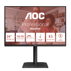 Monitor Consumer AOC X24E4U, 24", 1920 x 1200 pixeli, Black, 5 ani Garantie