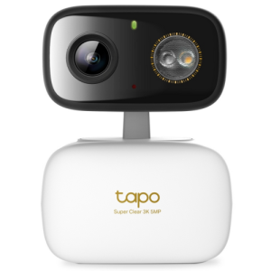 Indoor/Outdoor Pan/Tilt Security Wi-Fi Camera SPEC:3K 5MP (2880x1620), 2.4 GHz, Horizontal 360&ordm; FEATURE: Pan/Tilt, Smart AI Detection and Notifications (motion, people, pets, cars), Motion Tracking, Sound and Light Alarm, Remote Control, Two-Way Audio, Voice Control (Works with Google Assistant