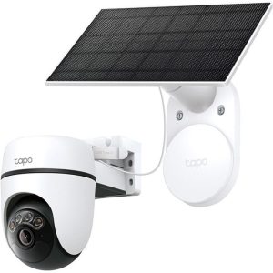 Solar-Powered Pan/Tilt Security Camera Kit SPEC:2K 3MP(2304&times;1296), 2.4 GHz, 6700mAh rechargeable lithium-ion battery,  Solar panel (5.2V, 2.5W) FEATURE: Pan/Tilt,  Non-Stop Power, Smart Detection and Notifications (motion, people), Color Night Vision, Sound and Light Alarm, Remote Control, Two-Way