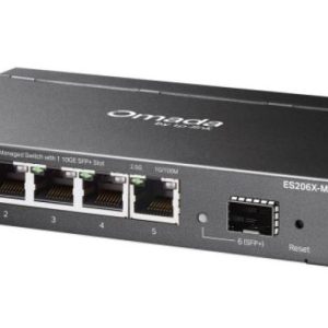 Omada 5-Port 2.5GBASE-T Easy Managed Switch with 1 10GE SFP+ Slot PORT: 5&times; 2.5G RJ45 Ports，1&times; 10G SFP+ Slot SPEC: Desktop Steel Case and Fanless FEATURE: Centralized Management by Omada SDN Controller, Omada App. Flow Control, Loopback Detection, Port Isolation, Port Mirroring, LAG, VLAN, IGMP