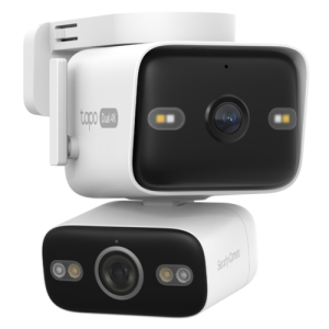 Outdoor Dual Lens Pan/Tilt Security Camera TP Link, Fixed Lens:1/2.7" CMOS Sensor, Pan-Tilt Lens:1/2.7" CMOS Sensor, Fixed Lens: 4K (3840 &times; 2160px), Pan & Tilt Lens: 4K (3840 &times; 2160px), frame rate 15 fps, 1&times; 100 Mbps RJ45 Port on Camera