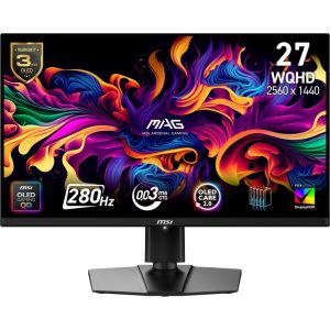 MSI MAG 271QP QD-OLED X28. Display diagonal: 67.3 cm (26.5"), Display resolution: 2560 x 1440 pixels, HD type: Wide Quad HD, Display  technology: QD-OLED, Display surface: Matt, Response time: 0.03 ms, Native aspect ratio: 16:9, Viewing angle, horizontal: 178&deg;, Viewing angle, vertical: 178&deg;. VESA