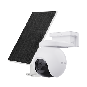 CAMERA PT EZVIZ CU PANOU SOLAR EB8 4G 4K KIT, Senzor CMOS de scanare progresivă de 1/2.8" de 8 MP, Lentila superioară: 4mm@ F1.2 Diagonal angle: 104&deg;, Horizontal angle: 83&deg; Vertical angle:44, IR 35M, Unghiul PT: Pan: 340&deg;, Tilt: 75&deg;, &Icirc;nclinare: 90&deg; Compresie: H.265 / H.264, Conectivitate